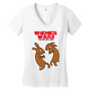 wiener wars dachshund dogs Women's V-Neck T-Shirt