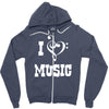 i love music Zipper Hoodie