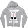too hip to hop bunny easter Zipper Hoodie
