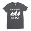 run forest run white color Ladies Fitted T-Shirt