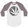 cannabis fingerprinting (black) 3/4 Sleeve Shirt