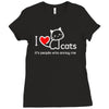 i love cats it's people who annoy me Ladies Fitted T-Shirt