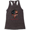 skull us flag live free or die Racerback Tank
