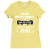 never underestimate an old man who was born in june Ladies Fitted T-Shirt