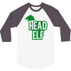 christmas head elf 3/4 Sleeve Shirt