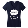 okay okay Women's V-Neck T-Shirt