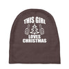 this girl loves christmas Baby Beanies