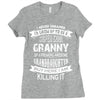 Super Cool Granny Of A Freaking Awesome Granddaughter Ladies Fitted T-Shirt