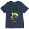 skull punk style V-Neck Tee