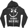boobies make me smile Zipper Hoodie
