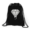 dripping diamond Drawstring Bags