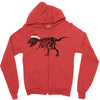 t rex skeleton santa claus Zipper Hoodie
