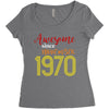 awesome since november 1970 Women's Triblend Scoop T-shirt