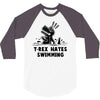 trex hates swimming 3/4 Sleeve Shirt