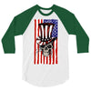july 4th skull 3/4 Sleeve Shirt