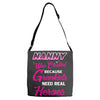 nanny was created because grandkids t shirt Adjustable Strap Totes