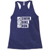 v6 swim bike run Racerback Tank