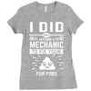 I Did Not Become a Mechanic to Fix Your for Free Ladies Fitted T-Shirt