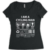 I Am A Cycling Man white letter Women's Triblend Scoop T-shirt
