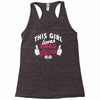 this girl loves drag racing Racerback Tank