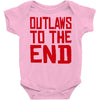 outlaws to the end 2 Baby Bodysuit