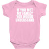 if you met my family you would understand Baby Onesie