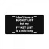fucket list License Plate