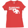 pump gym training bodybuilding workout keepfit weightlifting Ladies Fitted T-Shirt