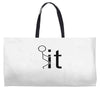 funny sweat Weekender Totes