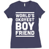 world's okayest boyfriend couple love funny Ladies Fitted T-Shirt