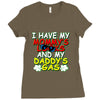 mommy's looks daddy's gas Ladies Fitted T-Shirt
