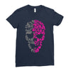 two coloured patterned skull   mens funny Ladies Fitted T-Shirt