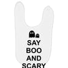 say boo and scary on 2 Baby Bibs