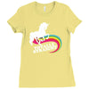 totally straight funny rainbow unicorn Ladies Fitted T-Shirt