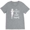 peace love anime V-Neck Tee