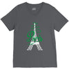 paris script eiffel tower french france V-Neck Tee