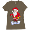 father christmas ringing xmas bells santa Ladies Fitted T-Shirt