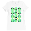 sad alien and daisy nineties grunge pattern Ladies Fitted T-Shirt