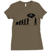 stop following me funny darwins evolution parody mens white t shirt Ladies Fitted T-Shirt