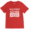 real women drink green beer V-Neck Tee