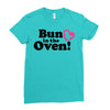 Bun in the Oven with Heart Baby Girl Ladies Fitted T-Shirt
