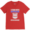 i stand with officer V-Neck Tee