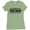 vegetarian ask yourself why not vegan food foodie tofu geek tee shirt Ladies Fitted T-Shirt