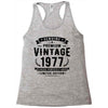 Genuine Premium Vintage 1977 Classic Perfectly Aged Limited Edition Racerback Tank