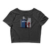 defacing the phonebox hoody Crop Top
