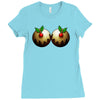 christmas pudding boobs funny Ladies Fitted T-Shirt