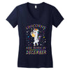 Unicorns are born in December Women's V-Neck T-Shirt