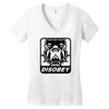 bull dog disobey Women's V-Neck T-Shirt