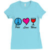 peace love wine Ladies Fitted T-Shirt