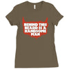 behind beard is a handsome man Ladies Fitted T-Shirt